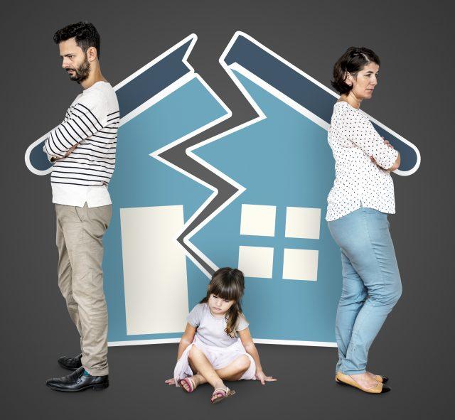 Angry family getting a divorce Angry family getting a divorce